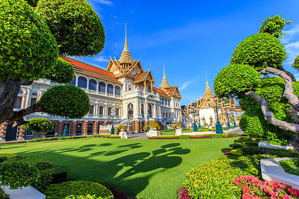 istock Grand palace, Wat pra kaew with blue sky 486781770