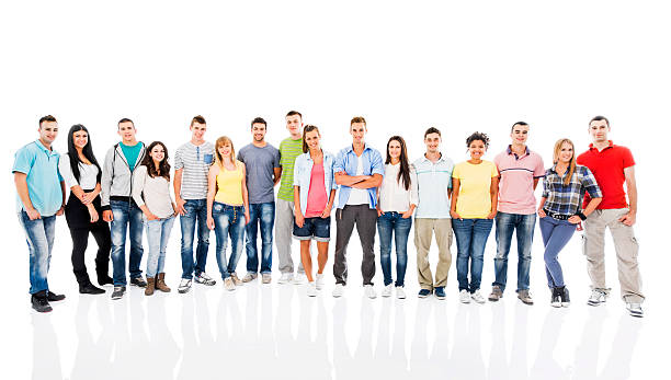 istock Large group of happy people. 486786239
