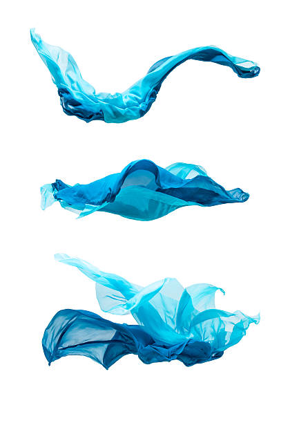 istock set of blue fabric in motion 486787496