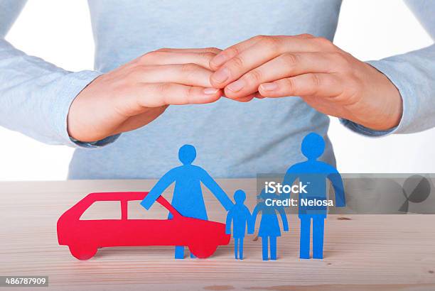 Hands Guarding Family And Car Stock Photo - Download Image Now - Aspirations, Car, Child