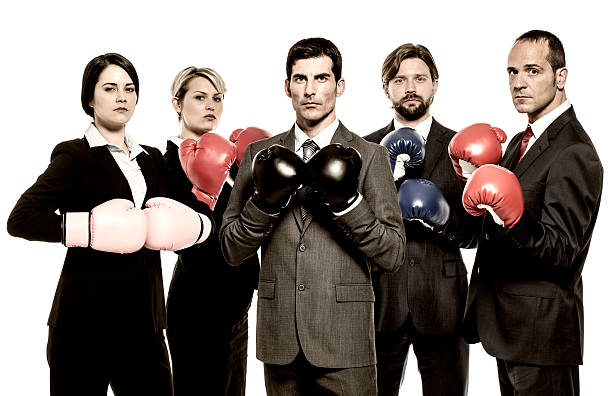 equipo de negocios - boxing caucasian men business fotografías e imágenes de stock