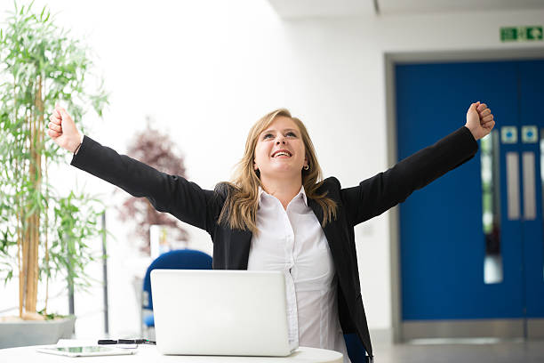 istock Businesswoman sitting at her desk in an office 486789618