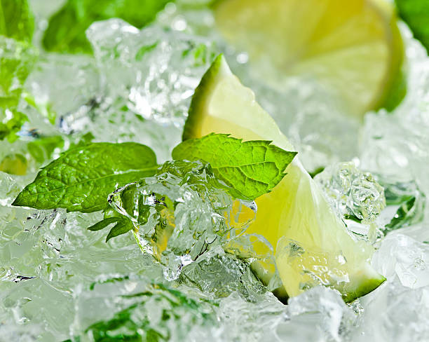 istock lime and leaves of mint with ice 486789619