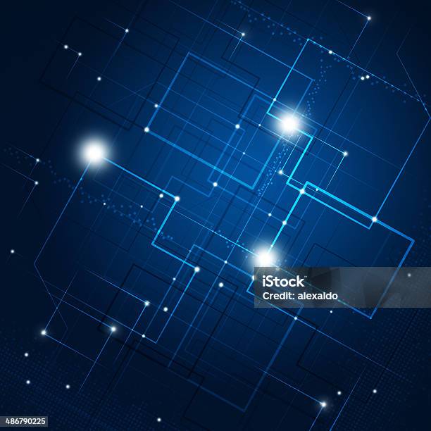 Blue Tech Background Stock Illustration - Download Image Now - Abstract ...