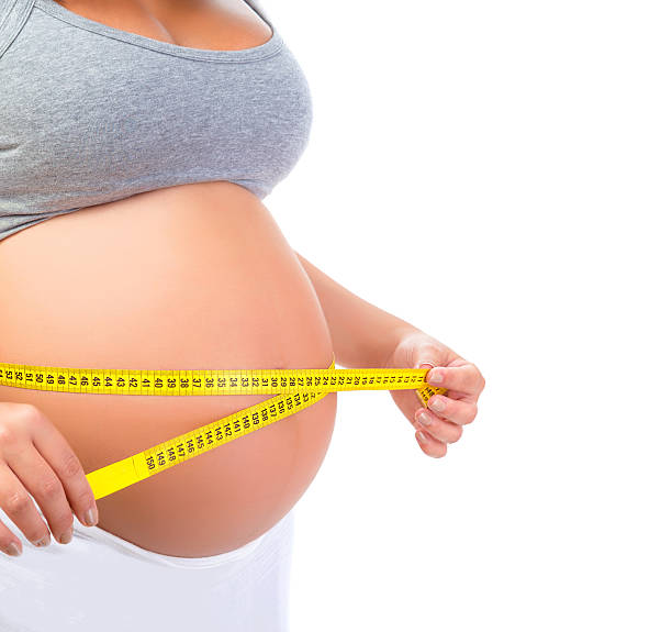 istock Pregnant female measuring belly 486790735
