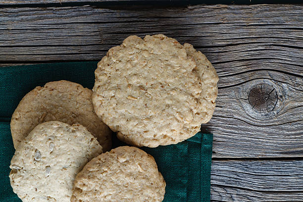 istock Oat cookies on rustic wooden table 486791378