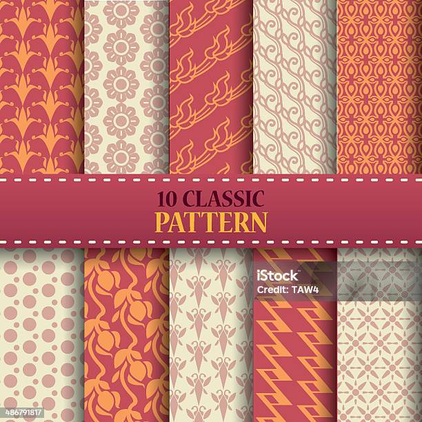 10 Image Pattern Design Ten Patterns Set Stock Illustration - Download Image Now - Abstract ...