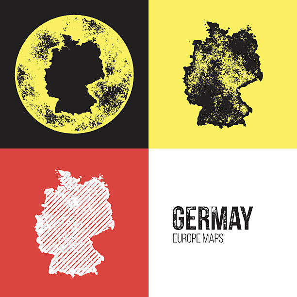Germany Grunge Retro Map vector art illustration