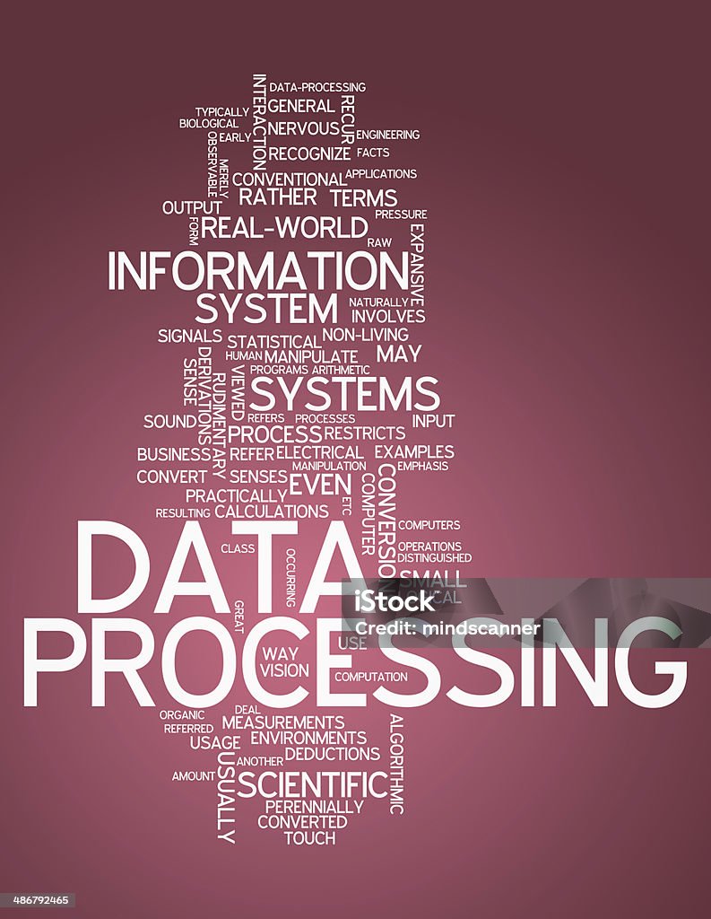 Computer Word Data Word Cloud Data Processing Stock Illustration - Download Image Now ...