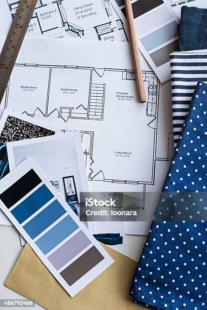Interior Designers Working Table Stock Photo - Download Image Now ...