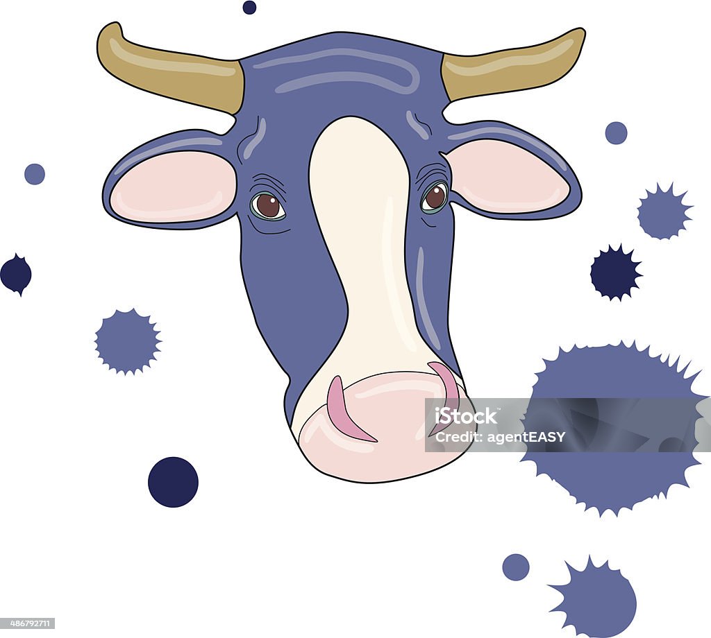 Cabezal de vaca - arte vectorial de Agricultor libre de derechos