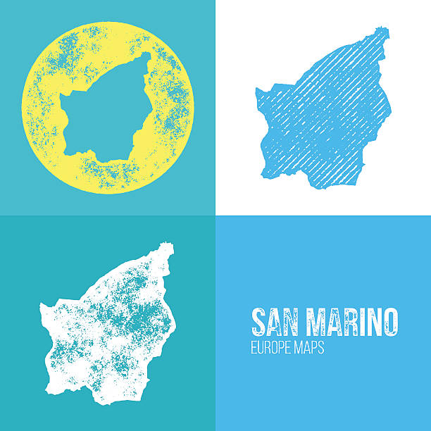 San Marino Grunge Retro Map vector art illustration