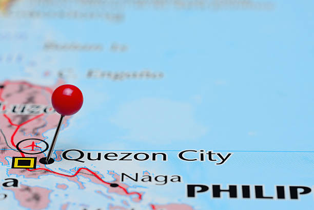 istock Quezon City pinned on a map of Asia 486794992