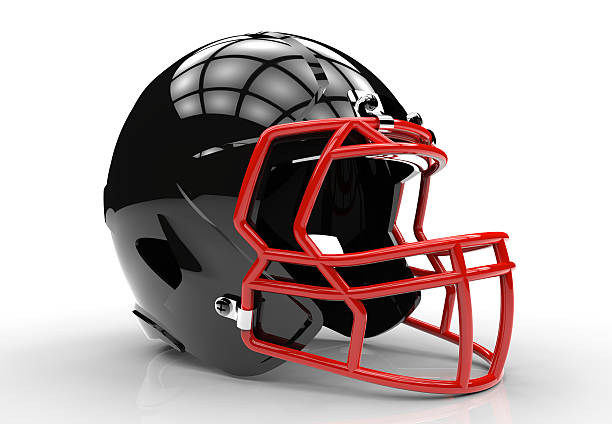 istock Black american football helmet 486795354