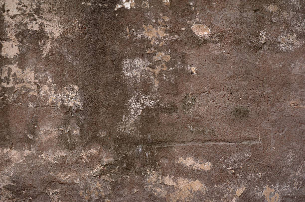 istock Texture of old wall covered with gray stucco 486795390