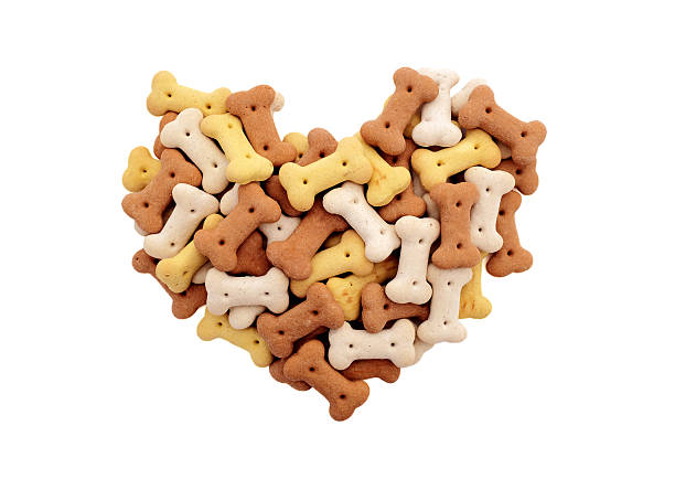 Mix cane biscotti secchi in un cuore forma - foto stock