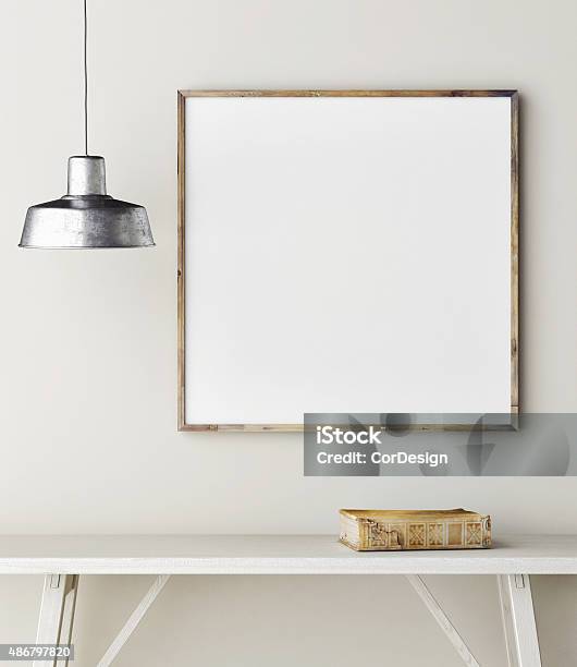 Concept Mock Up Frame Minimalism Design Stock Photo - Download Image Now - Artist's Canvas, Picture Frame, Printmaking Technique