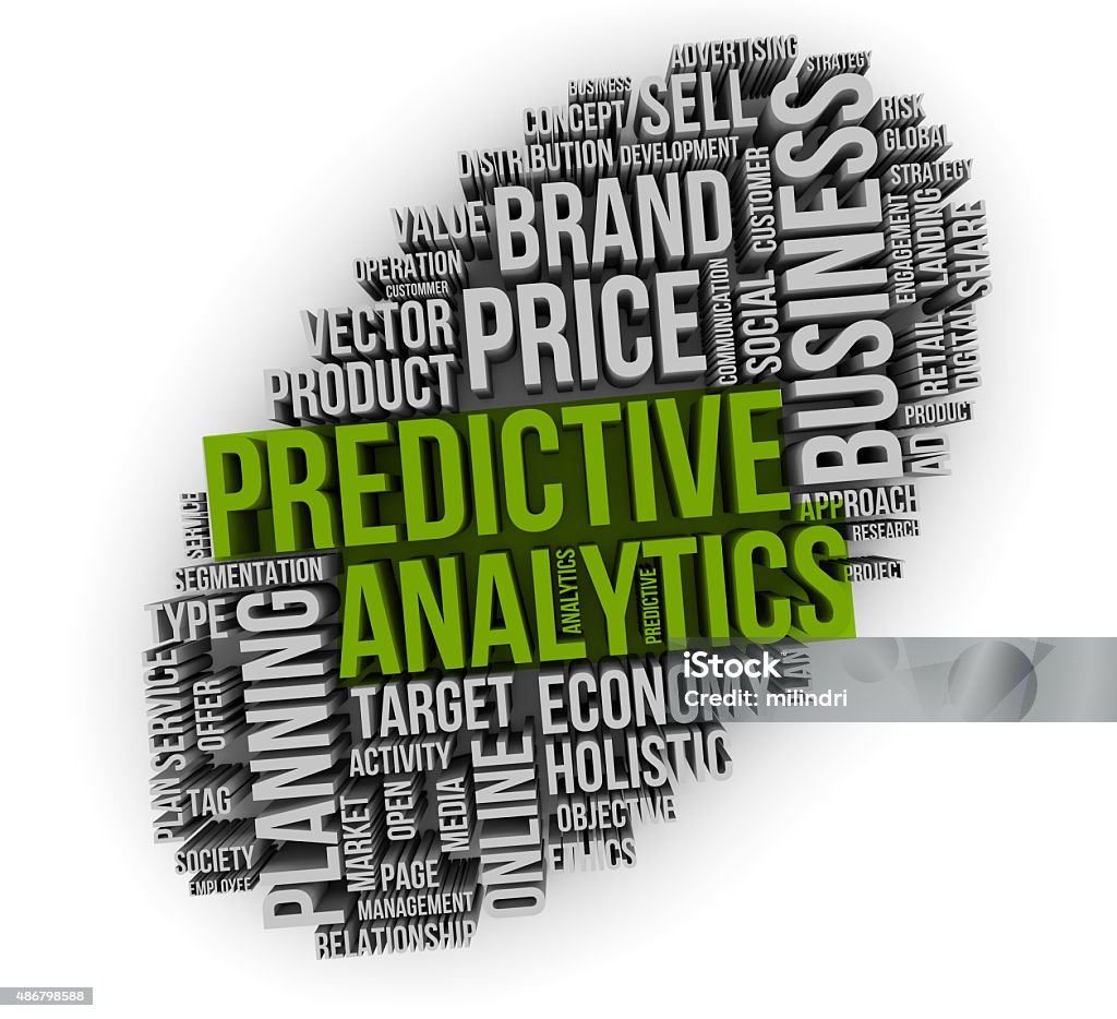 predictive analytics predictive analytics text on a words cloud 2015 Stock Photo