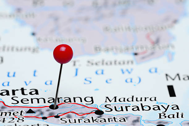 istock Semarang pinned on a map of Asia 486799494