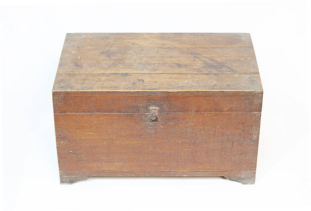 istock Thailand ancient wooden chest on a white background. 486799898