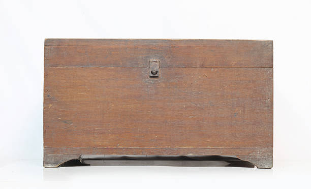 istock Thailand ancient wooden chest on a white background. 486800236