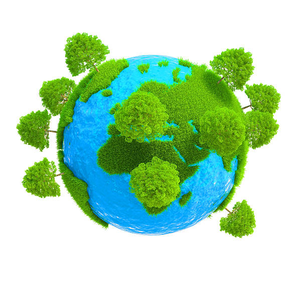 istock Planet consisting of water and densely growing grass with large 486801954