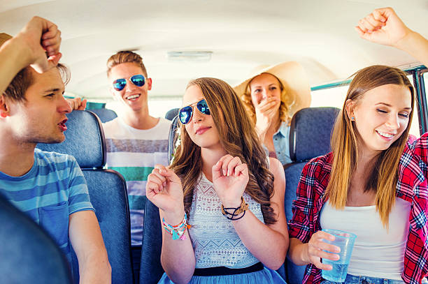 istock Beautiful young people a on road trip 486802598