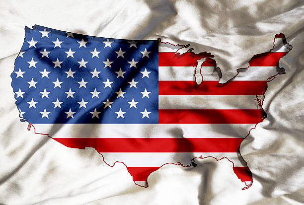 istock Flag Map of USA 486802732