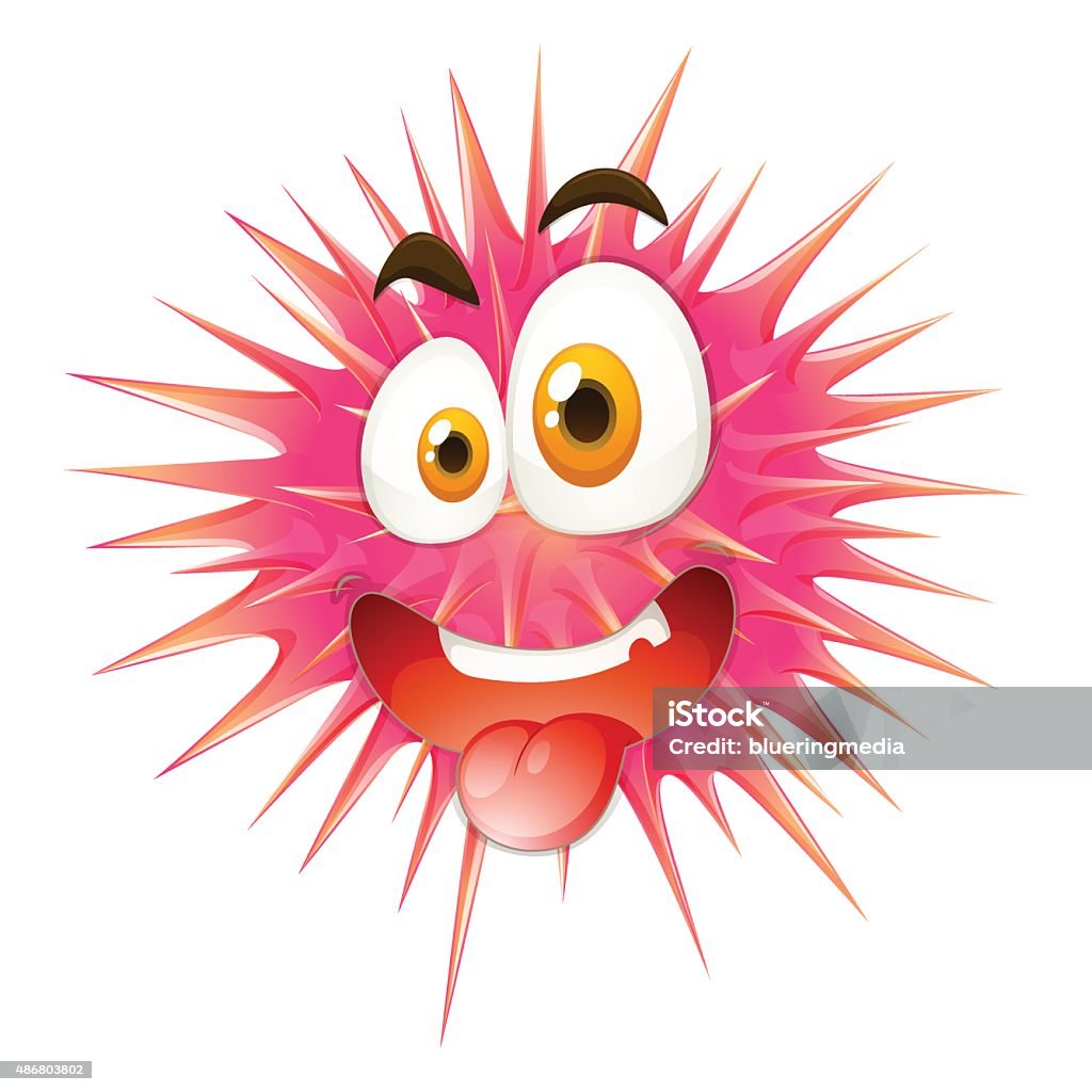 Silly face on thorny ball Silly face on thorny ball illustration 2015 stock vector