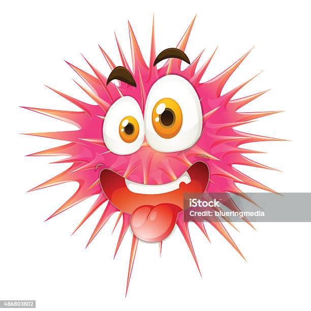 Silly Face On Thorny Ball Stock Illustration - Download Image Now - 2015, Clip Art, Communication