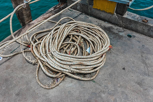 istock Rope for tie fishing boat 486806346