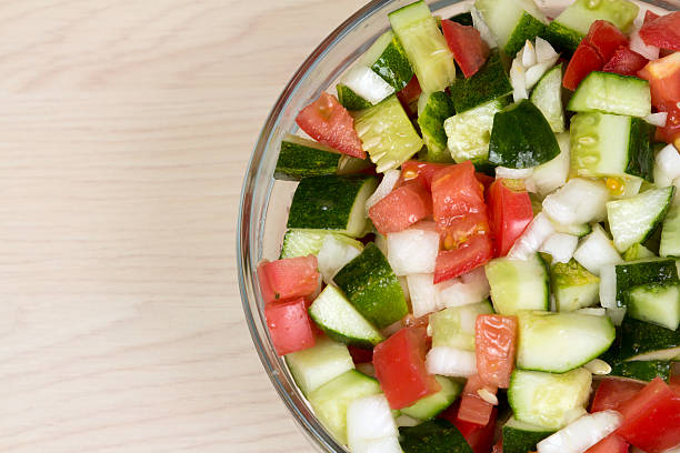 istock Vegetable salad with onion, tomato and cucumber 486807120
