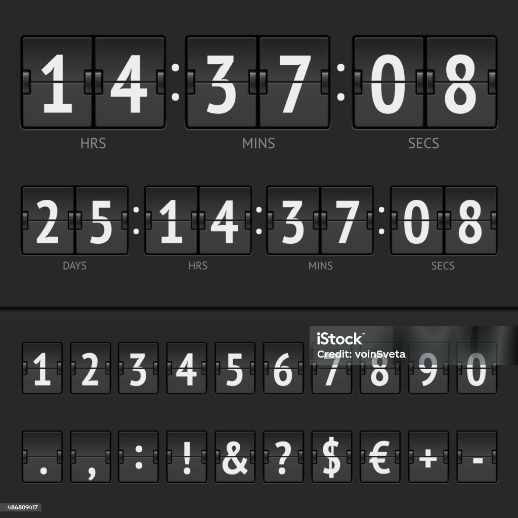 Countdown Numbers Instrument Vector Countdown Timer And Scoreboard Numbers Stock Illustration ...