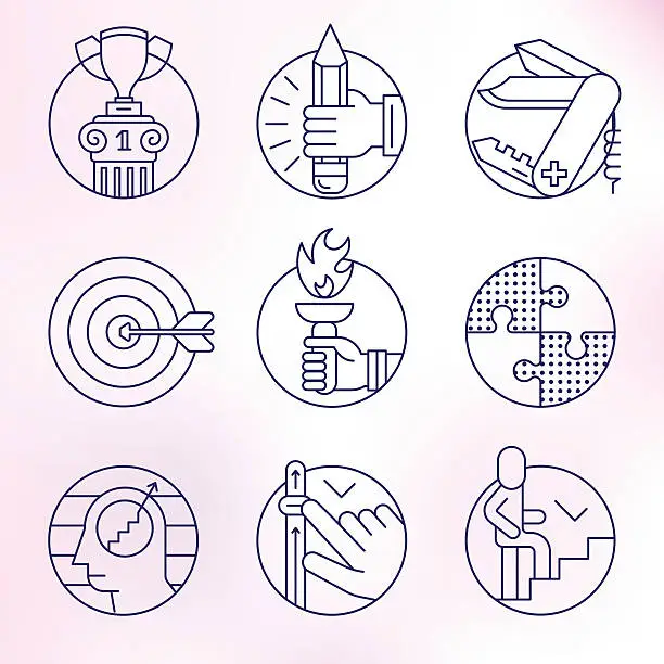 Vector illustration of Set of round icons.