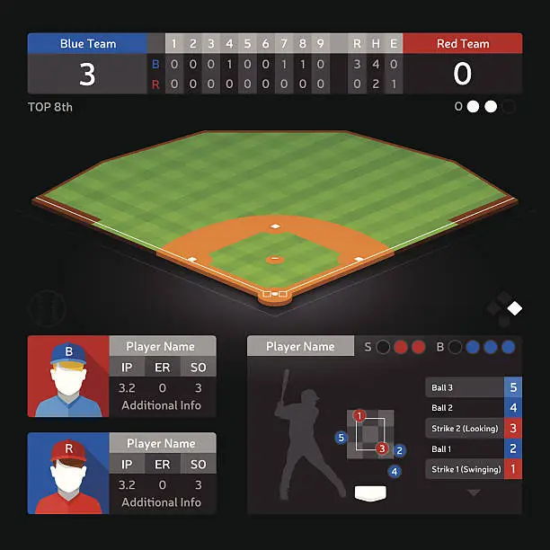 Vector illustration of Baseball Field