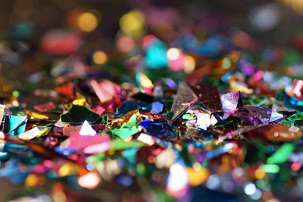 istock Macro of colorful confetti flakes 486812549