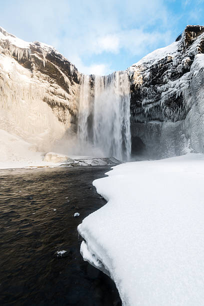 istock Skogafoss, the great and beautiful waterfall in Iceland during winter 486812660