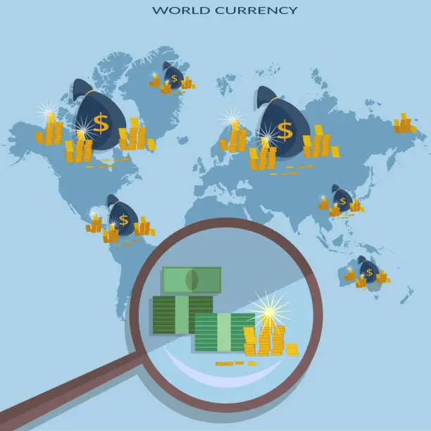 Vector illustration of Online money concept, transfer transactions financing