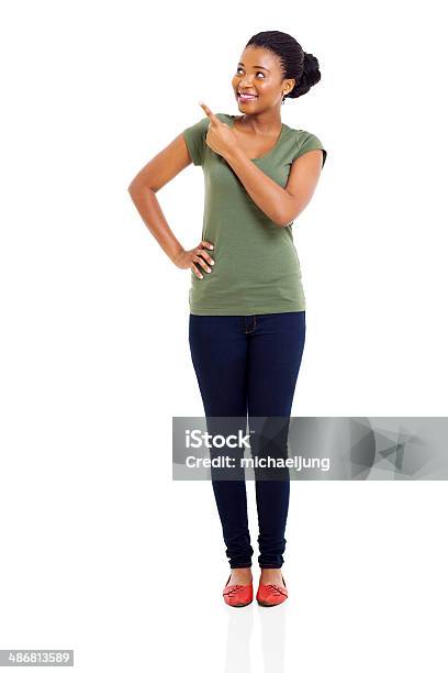 African American Woman Pointing Stock Photo - Download Image Now - Women, Pointing, One Woman Only