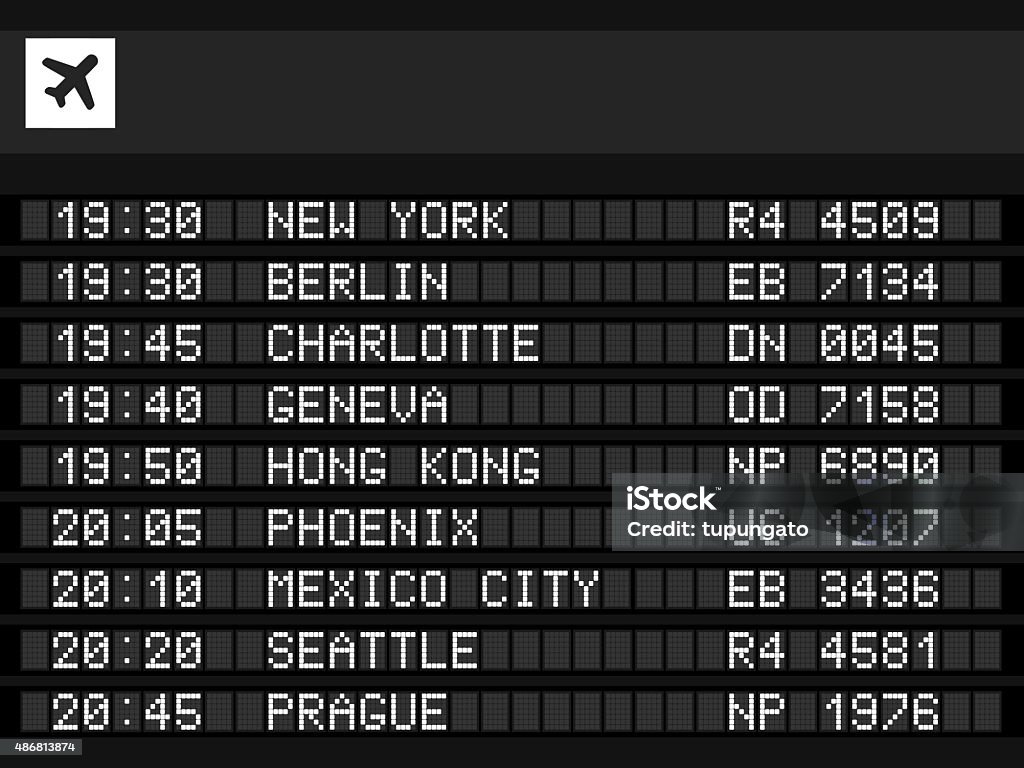 Aéroport de conseil - clipart vectoriel de Tableau des départs et arrivées libre de droits