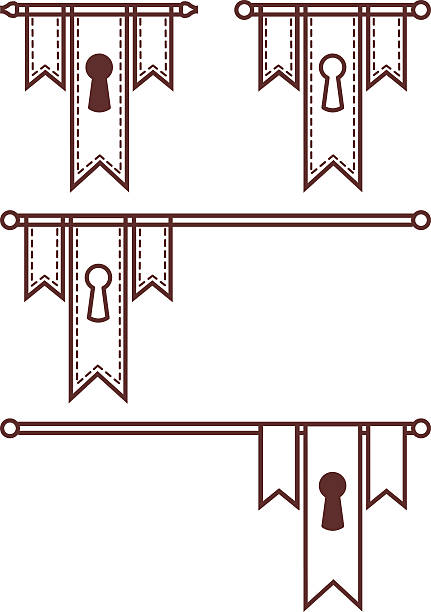 旗 logotype セット - closed sign hanging string点のイラスト素材／クリップアート素材／マンガ素材／アイコン素材