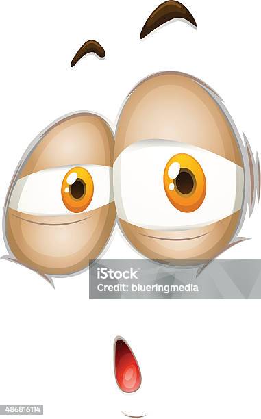 Sleepy Face On White Stock Illustration - Download Image Now - 2015, Anthropomorphic Face, Clip Art