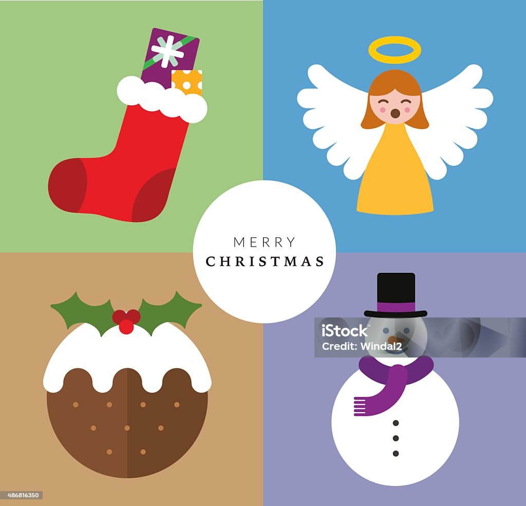 Christmas Decoration Set VI Christmas concept created in illustrator and easily editable. Christmas Pudding stock vector