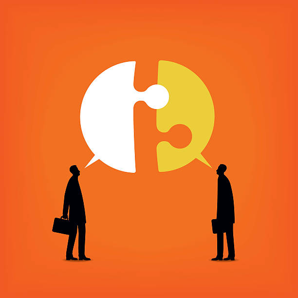 Disagree Communication, two people disagree mediation stock illustrations