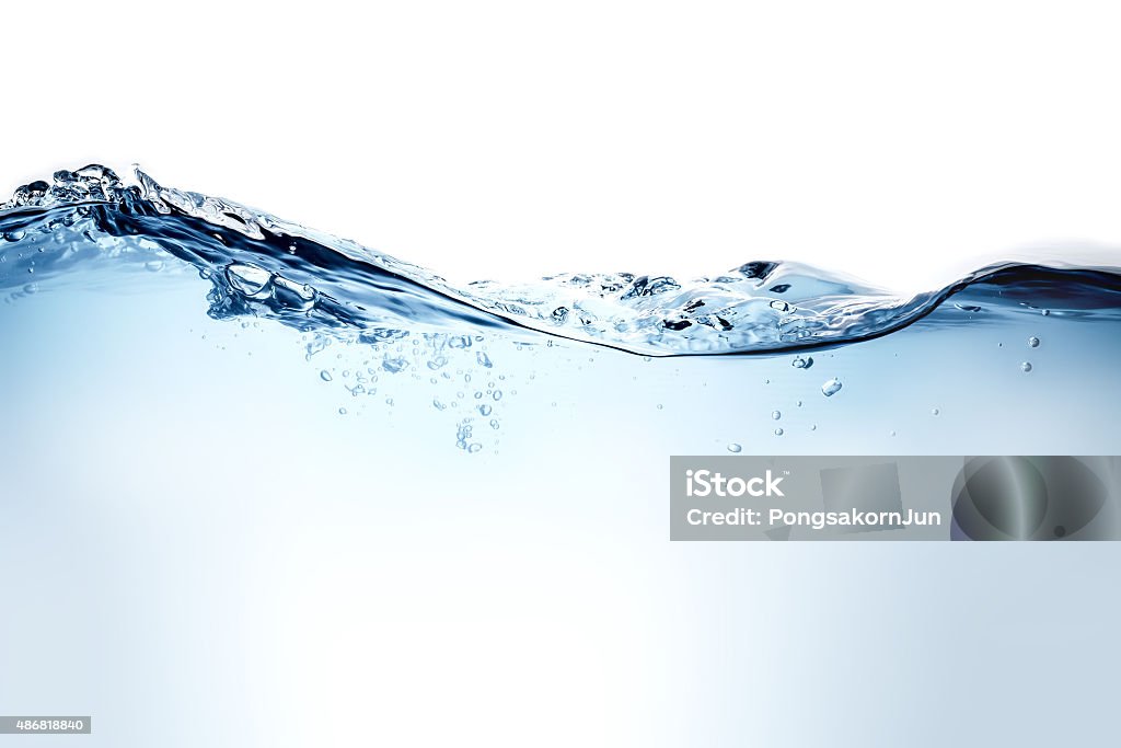 Blue water wave and bubbles to clean drinking water Water Stock Photo