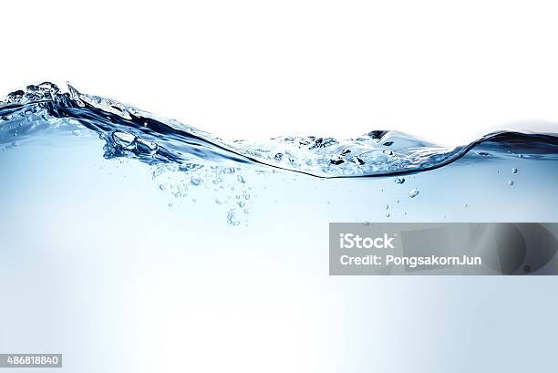 Blue Water Wave And Bubbles To Clean Drinking Water Stock Photo - Download Image Now