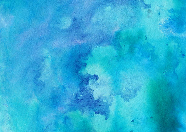 istock Blue hues hand painted with watercolors and ink 486820496