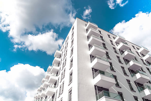modern appartment house in berlin under blue sky