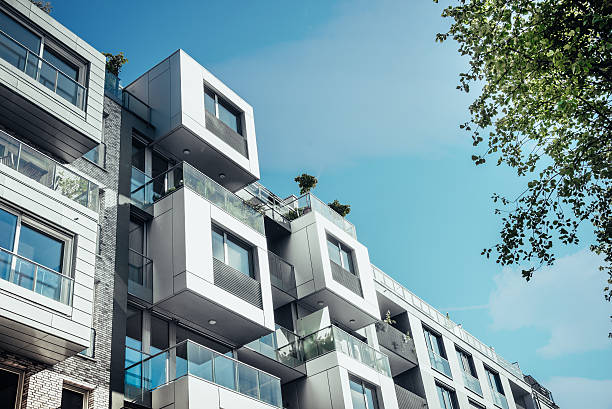 modernas apartamento casas em berlim cúbica - office park contemporary construction architecture imagens e fotografias de stock