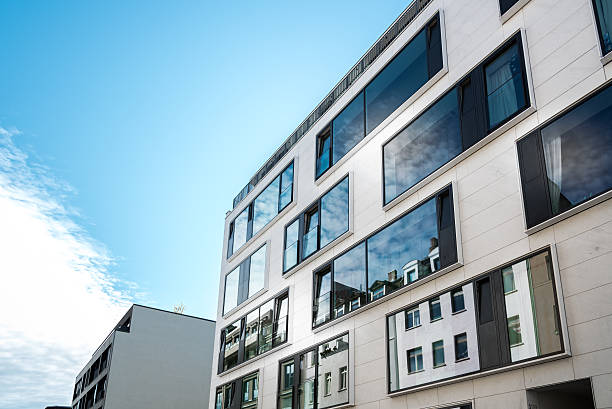istock low angle view on modern  apartment house in berlin 486821548